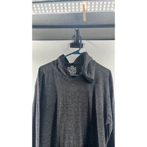 Straight Faded Mens XL Charcoal Heather Grey Long Sleeve Hooded T-Shirt Pullover